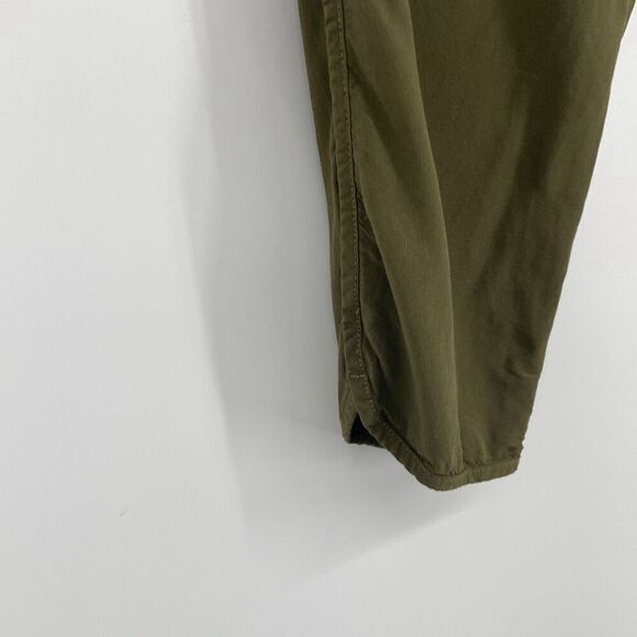 Madewell Dolphin Hem Track Trousers Pull-On Athleisure Pockets Green Small - Picture 5 of 14